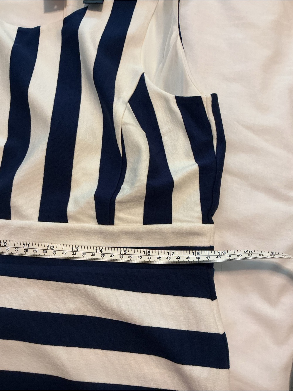 Ann Taylor Navy and White Striped Sleeveless Sheath Dress - Picture 8 of 8
